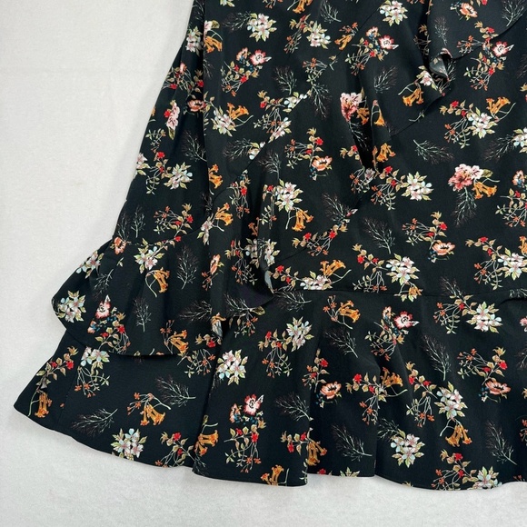 Rococo Pull On Floral Layered Midi Skirt Womens Size Large Black - Picture 7 of 8